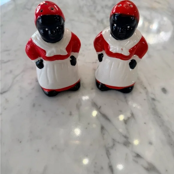 EXCELLENT Black Americana Aunt Jemima Antique Ceramic Salt & Pepper Shakers Set - Picture 2 of 6